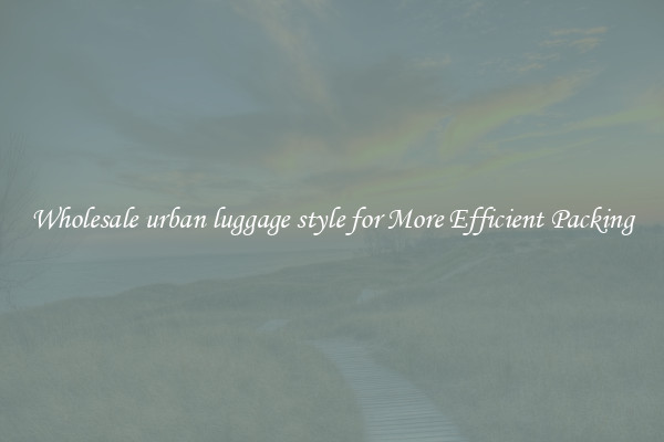 Wholesale urban luggage style for More Efficient Packing