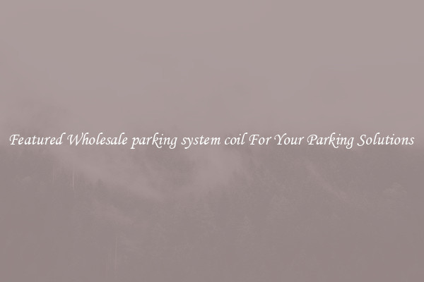 Featured Wholesale parking system coil For Your Parking Solutions 