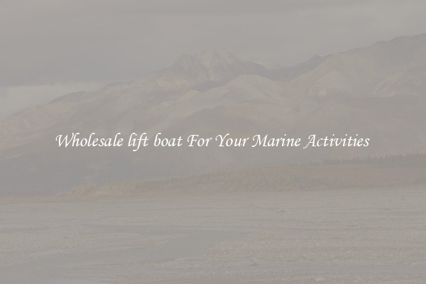 Wholesale lift boat For Your Marine Activities 