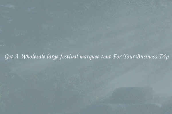 Get A Wholesale large festival marquee tent For Your Business Trip