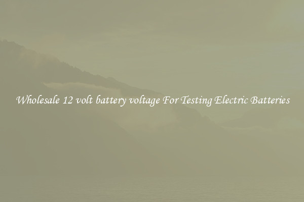 Wholesale 12 volt battery voltage For Testing Electric Batteries