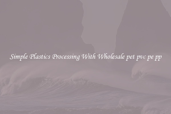 Simple Plastics Processing With Wholesale pet pvc pe pp