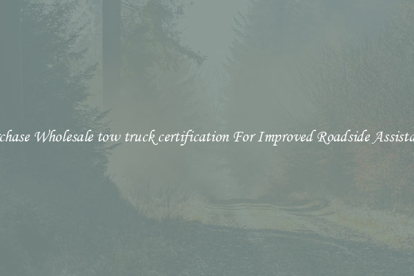 Purchase Wholesale tow truck certification For Improved Roadside Assistance 