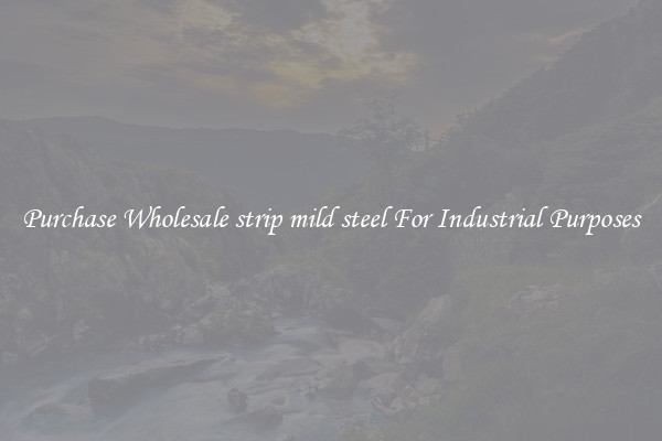 Purchase Wholesale strip mild steel For Industrial Purposes