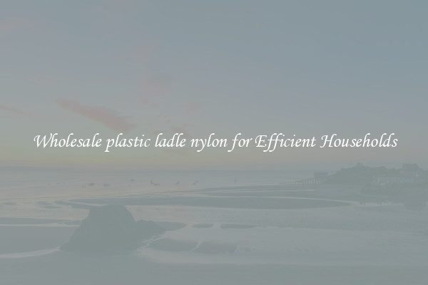 Wholesale plastic ladle nylon for Efficient Households